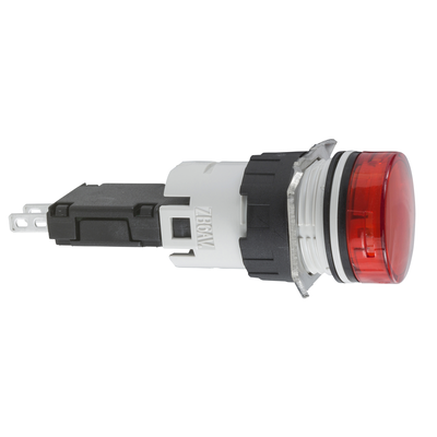 Lampada spia circolare Ø16 - IP65 - rossa - led integrato - 24V