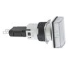 Lampada spia rettangolare Ø16 - IP65 - bianca - LED integrato - 24V