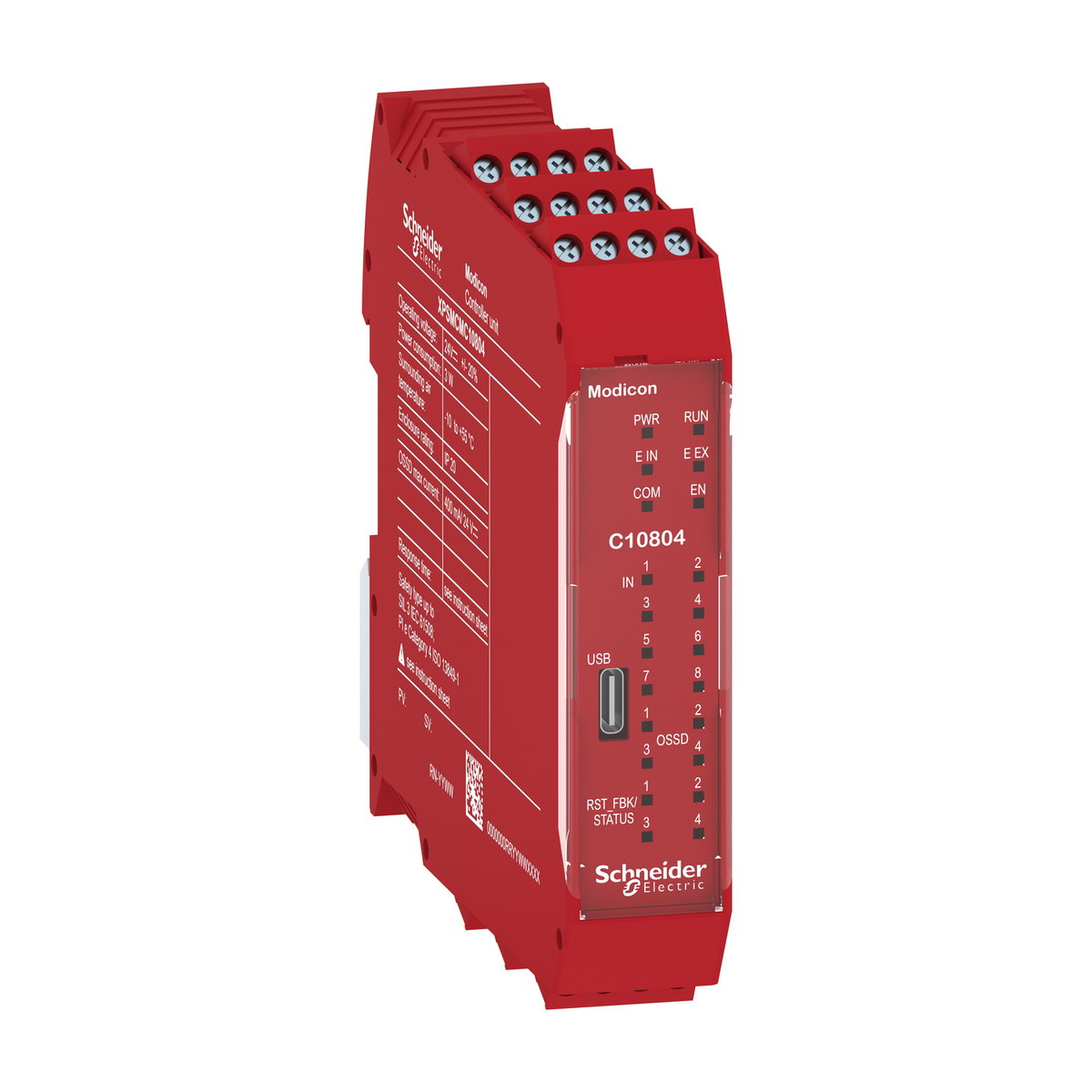 CPU di sicurezza , Modicon XPSMCM, 8 ingressi + 4 uscite digitali a singolo canale SIL3, morsetti a vite – Immagine 3 di 3