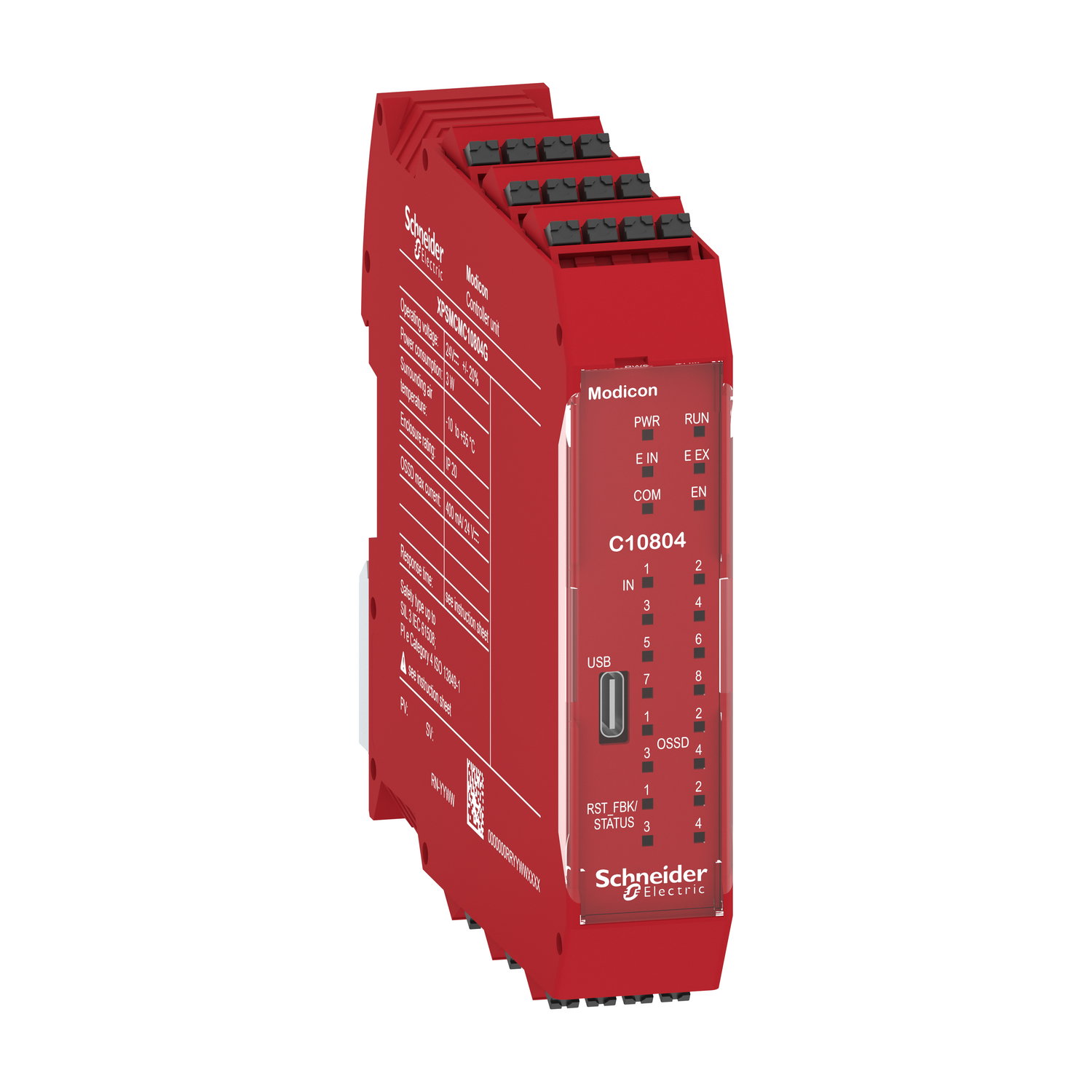 CPU di sicurezza con connettore posteriore, Modicon XPSMCM, 8 ingressi + 4 uscite digitali a singolo canale SIL3, morsetti a molla – Immagine 3 di 3