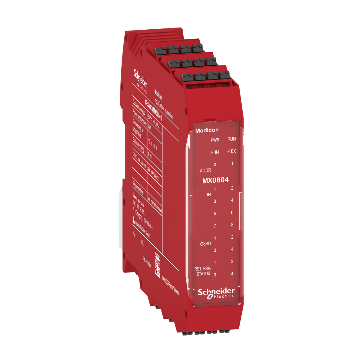 Modulo espansione di sicurezza, Modicon XPSMCM, 8 ingressi + 4 uscite digitali a singolo canale SIL3, morsetti a molla