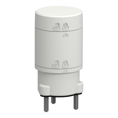 Elemento base, Harmony XV4, colonna luminosa modulare Ø40mm, base 24V AC/DC con adattatore a 3 pin, con coperchio, corpo di colore bianco