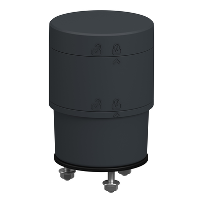 Elemento base, Harmony XV6, colonna luminosa modulare Ø60mm, base 24V AC/DC con adattatore a 3 pin, con coperchio, colore corpo grigio scuro