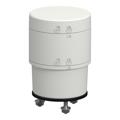 Elemento base, Harmony XV6, colonna luminosa modulare Ø60mm, base 24V AC/DC con adattatore a 3 pin, con coperchio, colore corpo bianco