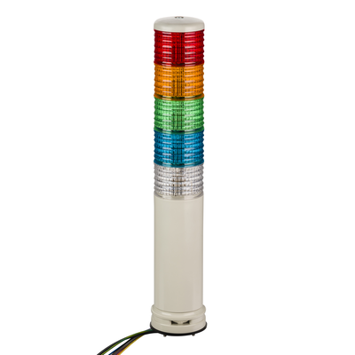 Harmony XVC,Colonna luminosa monoblocco precablata,plastica,rosso aranc. verde blu incolore,Ø60,mont.tubo,luce fissa/lampeg.,buzzer, IP54, 100..240VAC