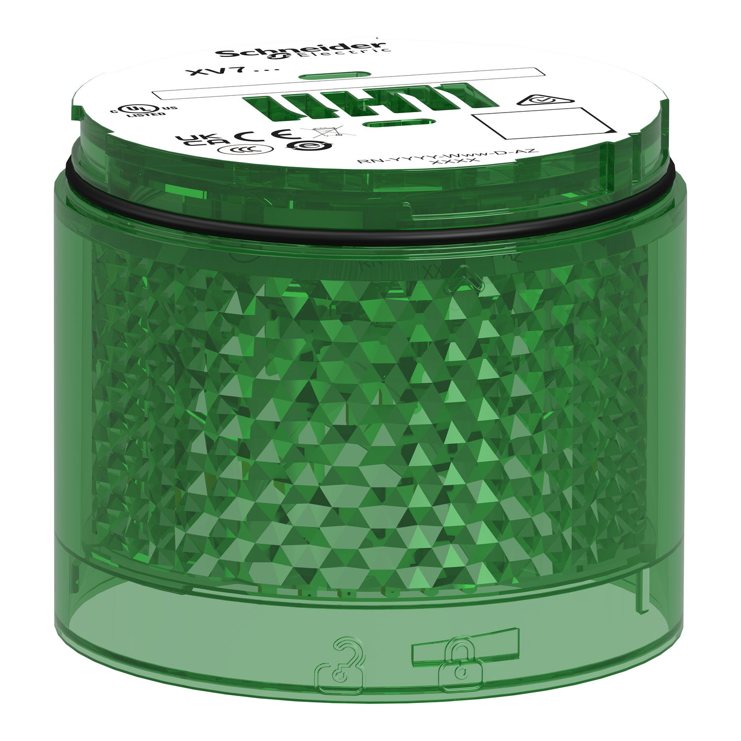Elemento luminoso, Harmony XVB7, verde, Ø70mm, lampeggiante – Immagine 3 di 4