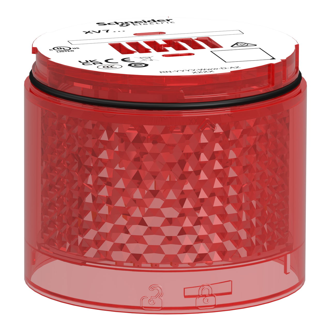 Elemento luminoso, Harmony XVB7, rosso, Ø70mm, lampeggiante – Immagine 3 di 4