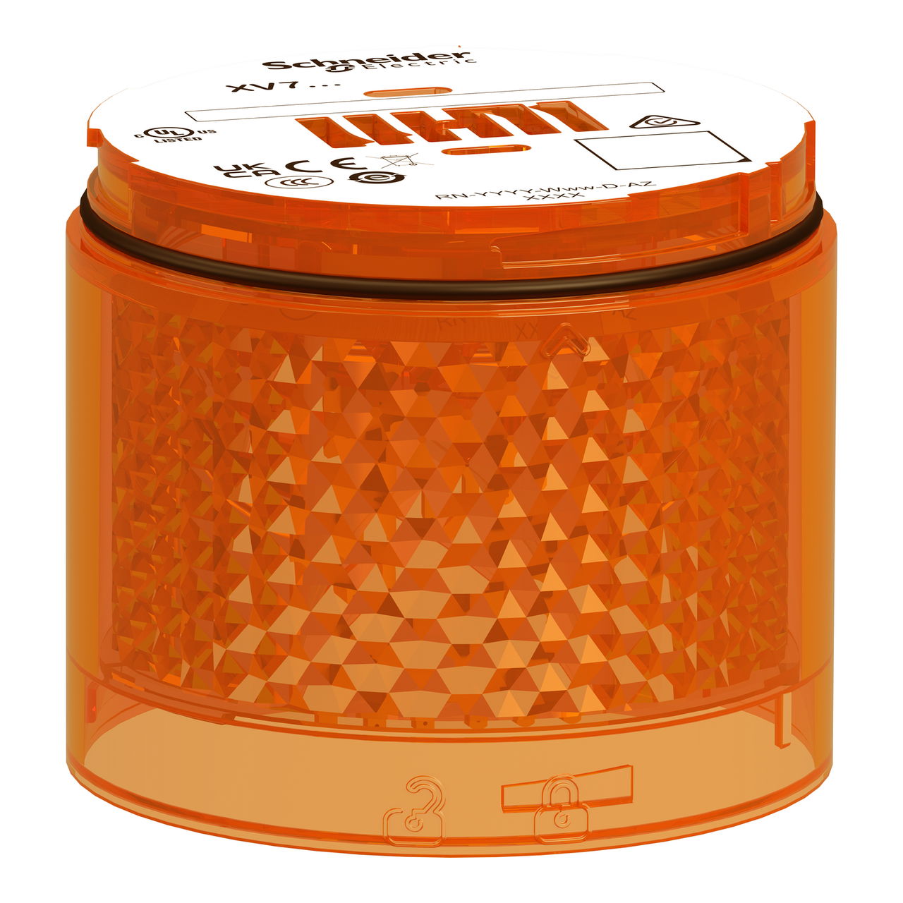 Elemento luminoso, Harmony XVB7, arancione, Ø70mm, lampeggiante – Immagine 3 di 4