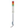 Harmony XVC, Colonna luminosa monoblocco precablata, plastica, rosso aranc. verde, Ø40,montaggio su tubo,luce fissa o lampeg., buzzer, IP23, 24 VAC/DC