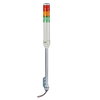 Harmony XVC, Colonna luminosa monoblocco precablata, plastica, rosso aranc. verde, Ø40,montaggio su tubo,luce fissa o lampeg., buzzer, IP23, 24 VAC/DC