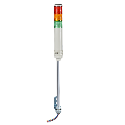 Harmony XVC, Colonna luminosa monoblocco precablata, plastica, rosso aranc. verde,Ø40, montaggio su tubo, luce fissa o lampeg.,buzzer,IP23,100..240VAC