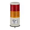 Harmony XVC, Colonna luminosa monoblocco precablata,plastica,rosso aranc.,Ø60,montaggio su base, luce fissa/lampeg.,con buzzer70..85 dB, IP54,24VAC/DC