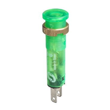 Lampada spia Ø8 - IP40 - verde - LED protetto - 48V - faston – Immagine 2 di 3