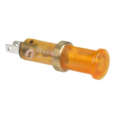 Lampada spia Ø8 - IP40 - gialla arancio - LED protetto - 24V - faston – Immagine 2 di 3
