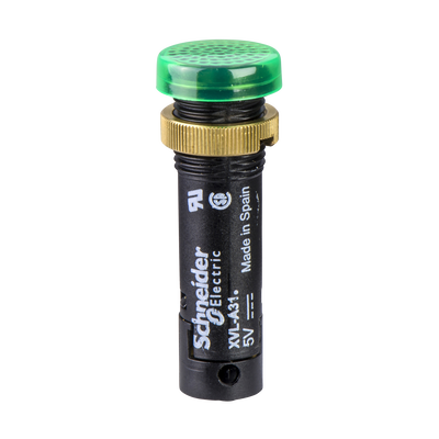 Lampada spia Ø12 - IP40 - verde - LED protetto - 48V - connettore a vite