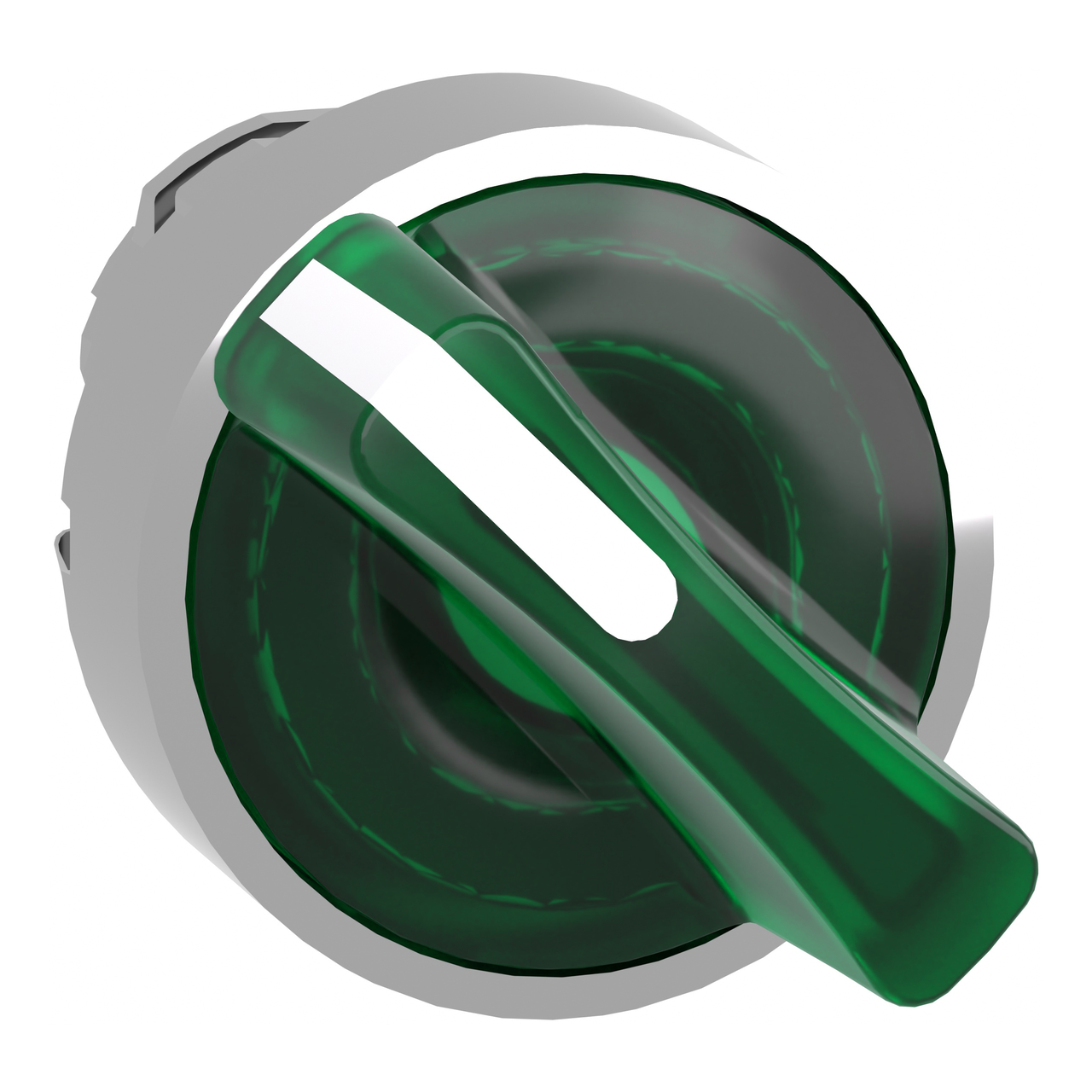 Testa selettore luminoso -Harmony XB4- 2 posizioni Ø22 - verde- per LED universale, metallo