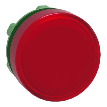 Testa lampada spia Ø22 - circolare - gemma liscia rossa- per LED universale – Immagine 2 di 4