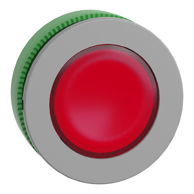 Testa lampada spia rossa filopannello ghiera grigia- per LED universale- Ø30
