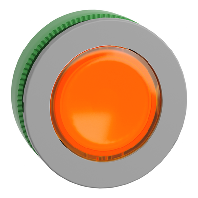 Testa lampada spia arancio filopannello ghiera grigia- per LED universale- Ø30