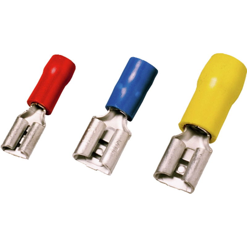 Capocorda (presa piatta), Isolamento: presente, Parzialmente isolato, Sezione di collegamento cavo, max.: 1.5 mm², rosso