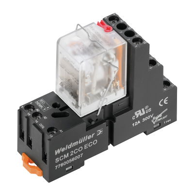 Modulo a relè, 230 V AC, LED rosso, 4 Contatto di scambio (AgNi flash dorata) , 250 V AC, 5 A, Collegamento a vite