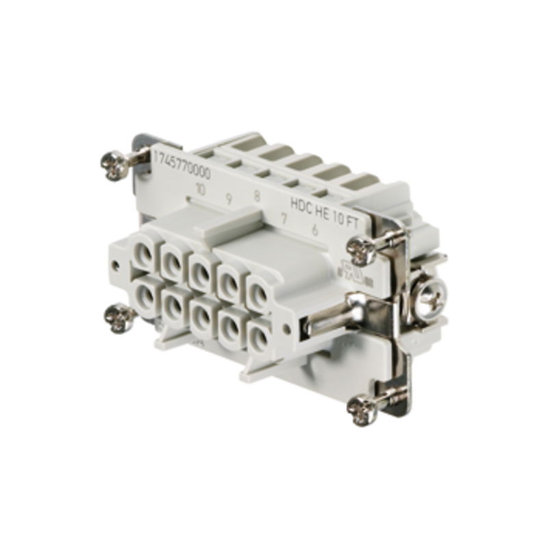 Inserto di contatto (Connettori a innesto industriali), Femmina, 500 V, 16 A, Numero di poli: 10, Molla autobloccante, Dimensioni di installazione: 4
