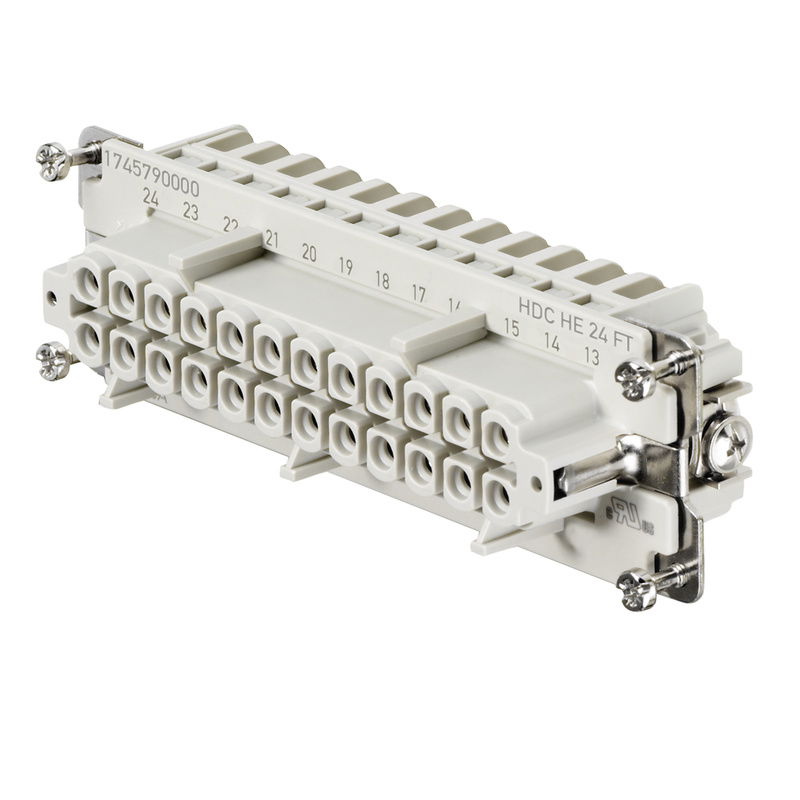 Inserto di contatto (Connettori a innesto industriali), Femmina, 500 V, 16 A, Numero di poli: 24, Molla autobloccante, Dimensioni di installazione: 8