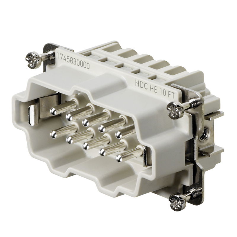 Inserto di contatto (Connettori a innesto industriali), Maschio, 500 V, 16 A, Numero di poli: 10, Molla autobloccante, Dimensioni di installazione: 4