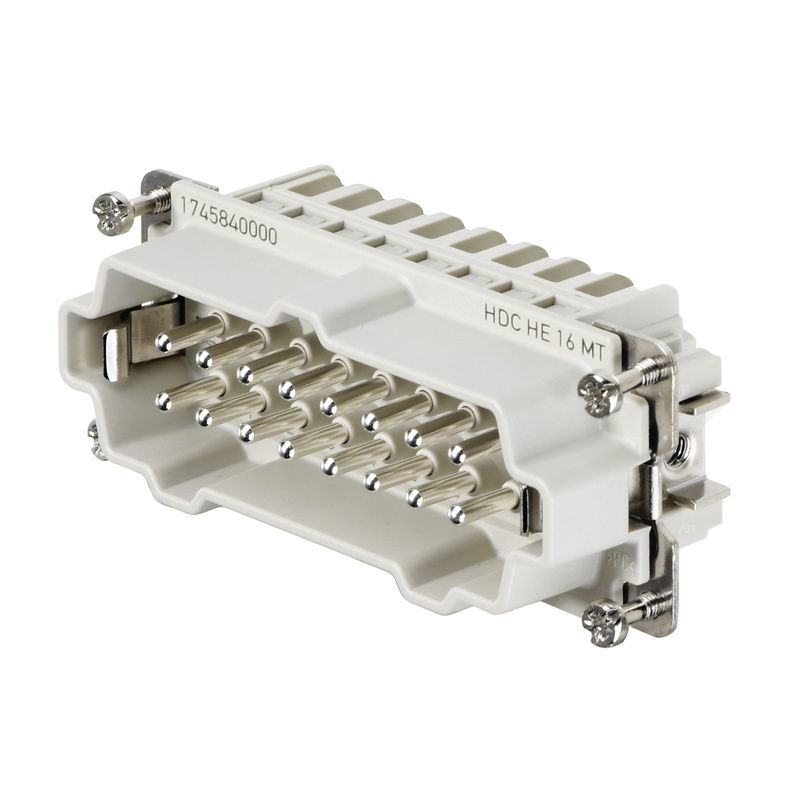 Inserto di contatto (Connettori a innesto industriali), Maschio, 500 V, 16 A, Numero di poli: 16, Molla autobloccante, Dimensioni di installazione: 6