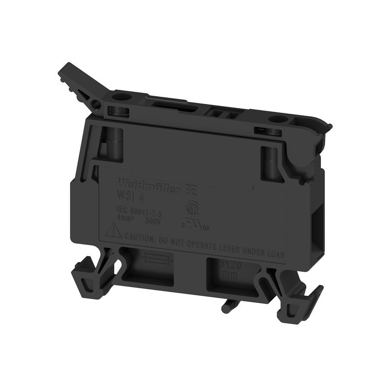 Morsetto componibile portafusibile, Collegamento a vite, nero, 4 mm², 6.3 A, 500 V, Numero di collegamenti: 2, Numero di piani: 1, TS 35