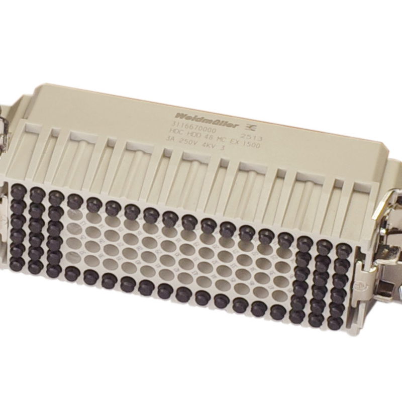 Inserto di contatto (Connettori a innesto industriali), Maschio, 1500 V, Numero di poli: 48, Collegamento a crimpare, Dimensioni di installazione: 8