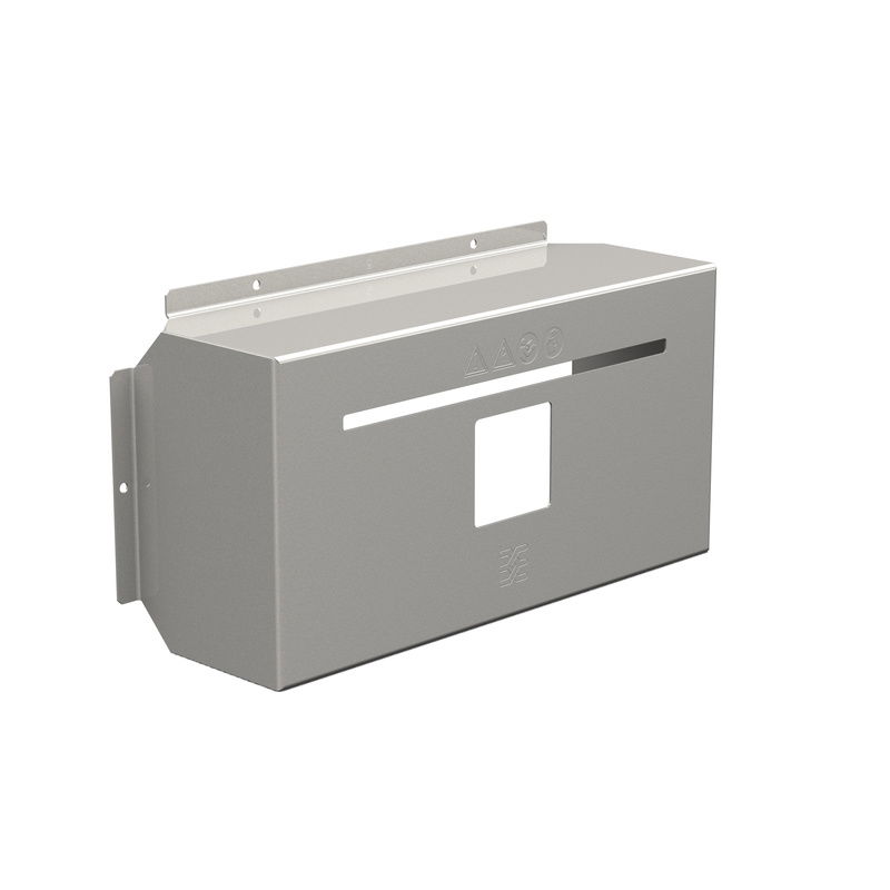 Calotta antipioggia (Custodia), Copertura solare, Interruttore sezionatore, 441 x 224.5 x 136.5 mm, Acciaio inox, spazzolato, grigio argento