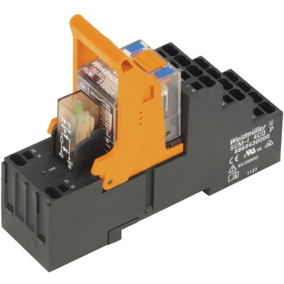 Modulo a relè, 24 V DC, LED verde, 4 Contatto di scambio (AgNi) , 240 V AC, 6 A, PUSH IN