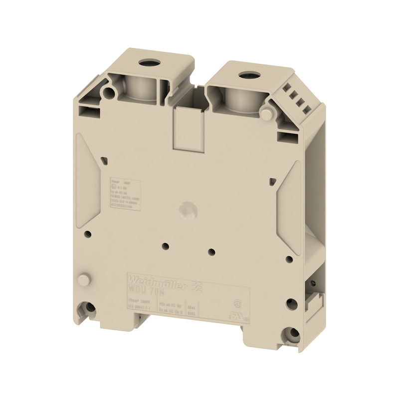 Morsettiera passante, Collegamento a vite, Beige scuro, 70 mm², 192 A, 1000 V, Numero di collegamenti: 2