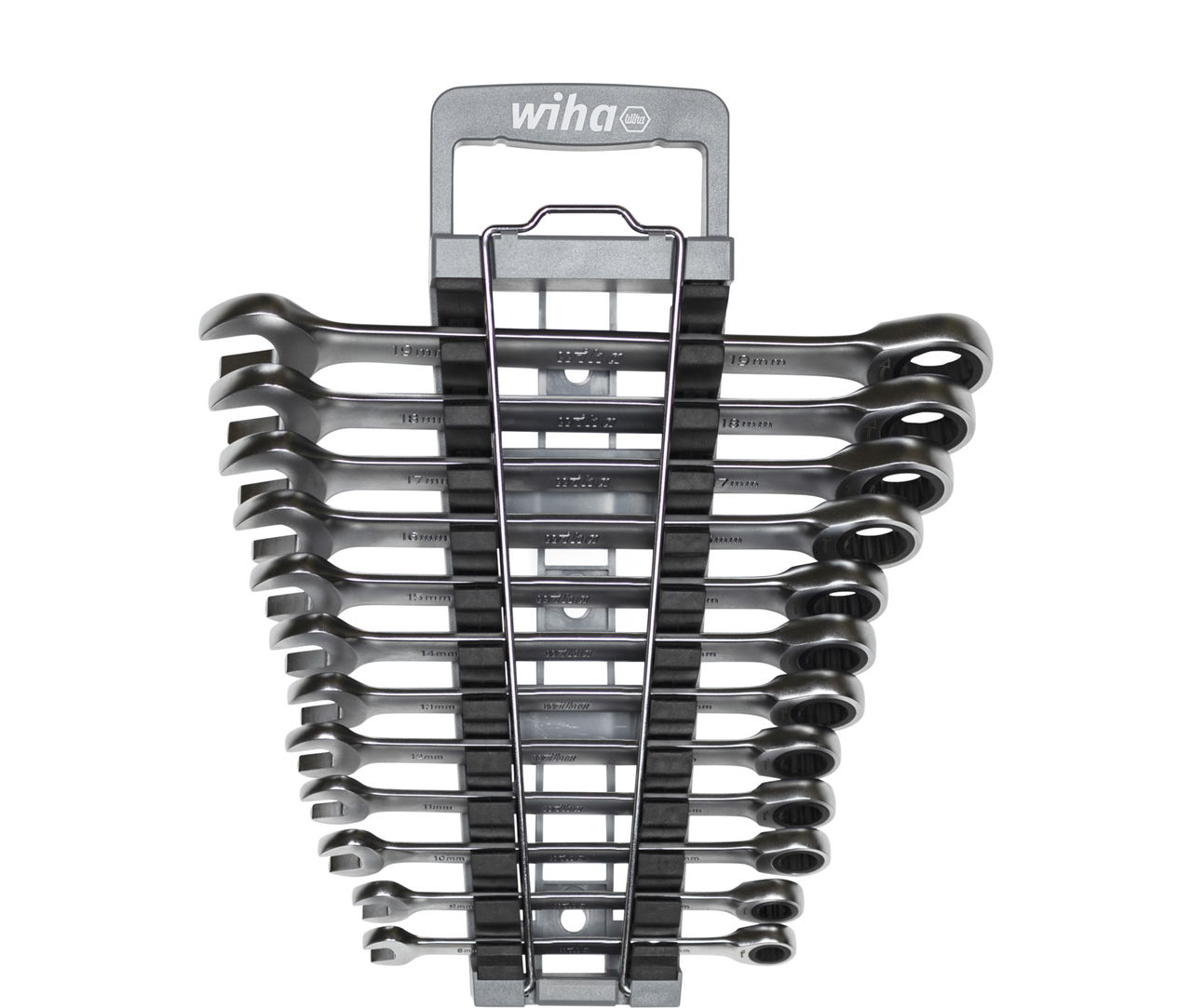 Wiha Set di chiavi fisse a cricchetto ad anello 12 pz. nel supporto (44665)