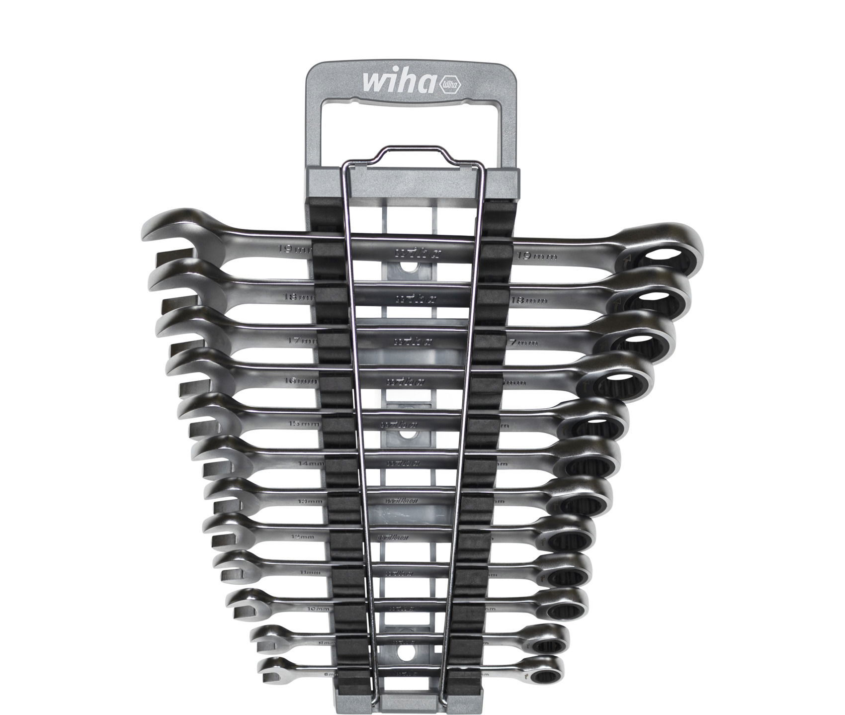 Wiha Set di chiavi fisse a cricchetto ad anello 12 pz. nel supporto (44665)