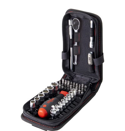 Wiha Set di chiavi a tubo e inserti 1/4" 41 pz. incl. borsa funzionale con clip per cintura (44684)