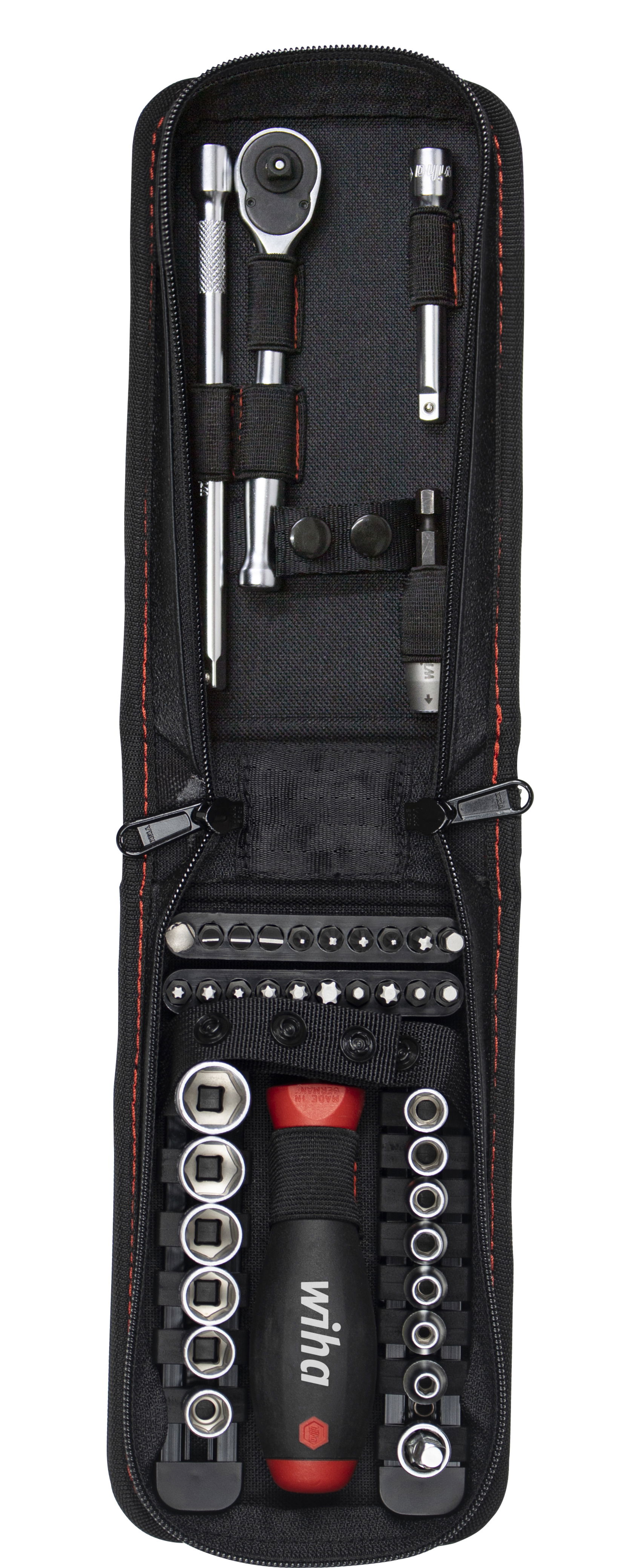 Wiha Set di chiavi a tubo e inserti 1/4" 41 pz. incl. borsa funzionale con clip per cintura (44684) – Immagine 3 di 38