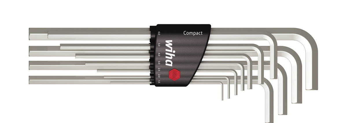 Wiha Set di chiavi a brugola in supporto Compact Esagonale, 11 pz., nichelatura lucida (36451)