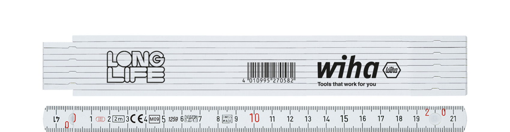 Wiha Metro a stecche Longlife, 2 m Metrico, 10 stecche 15 mm (27057)