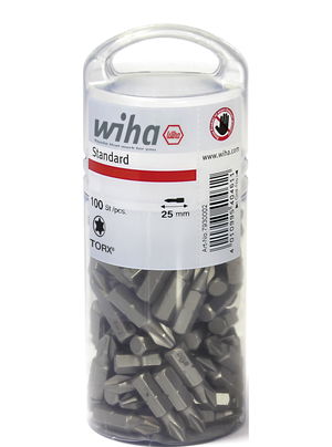 Wiha Set di inserti Standard 25 mm TORX® (T30), 100 pz., 1/4", in confezione grande (40465)