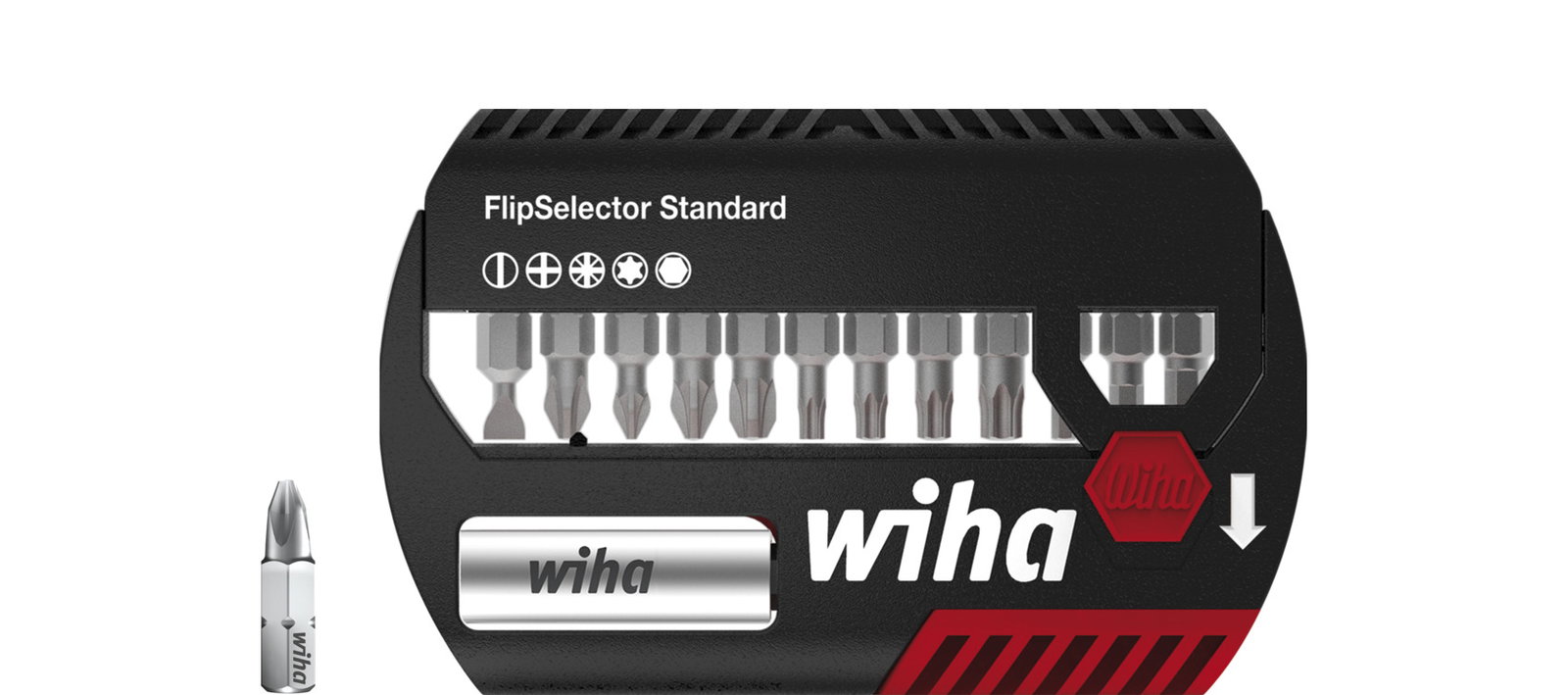 Wiha Set di inserti FlipSelector Standard 25 mm Assortiti, 13 pz., 1/4" C6,3 (39078) – Immagine 2 di 15