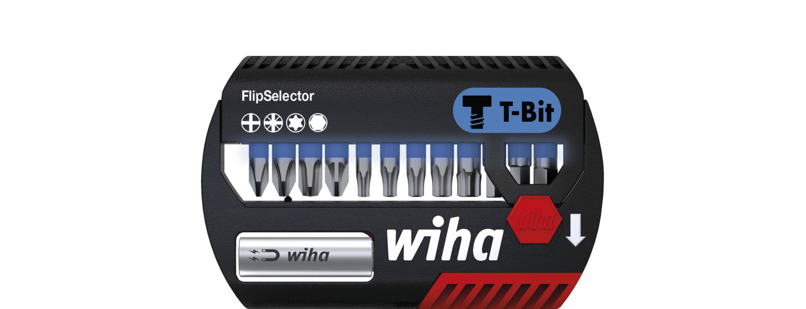 Wiha Set di inserti FlipSelector inserto T 25 mm Assortiti, 13 pz., 1/4" C6,3 (41826)