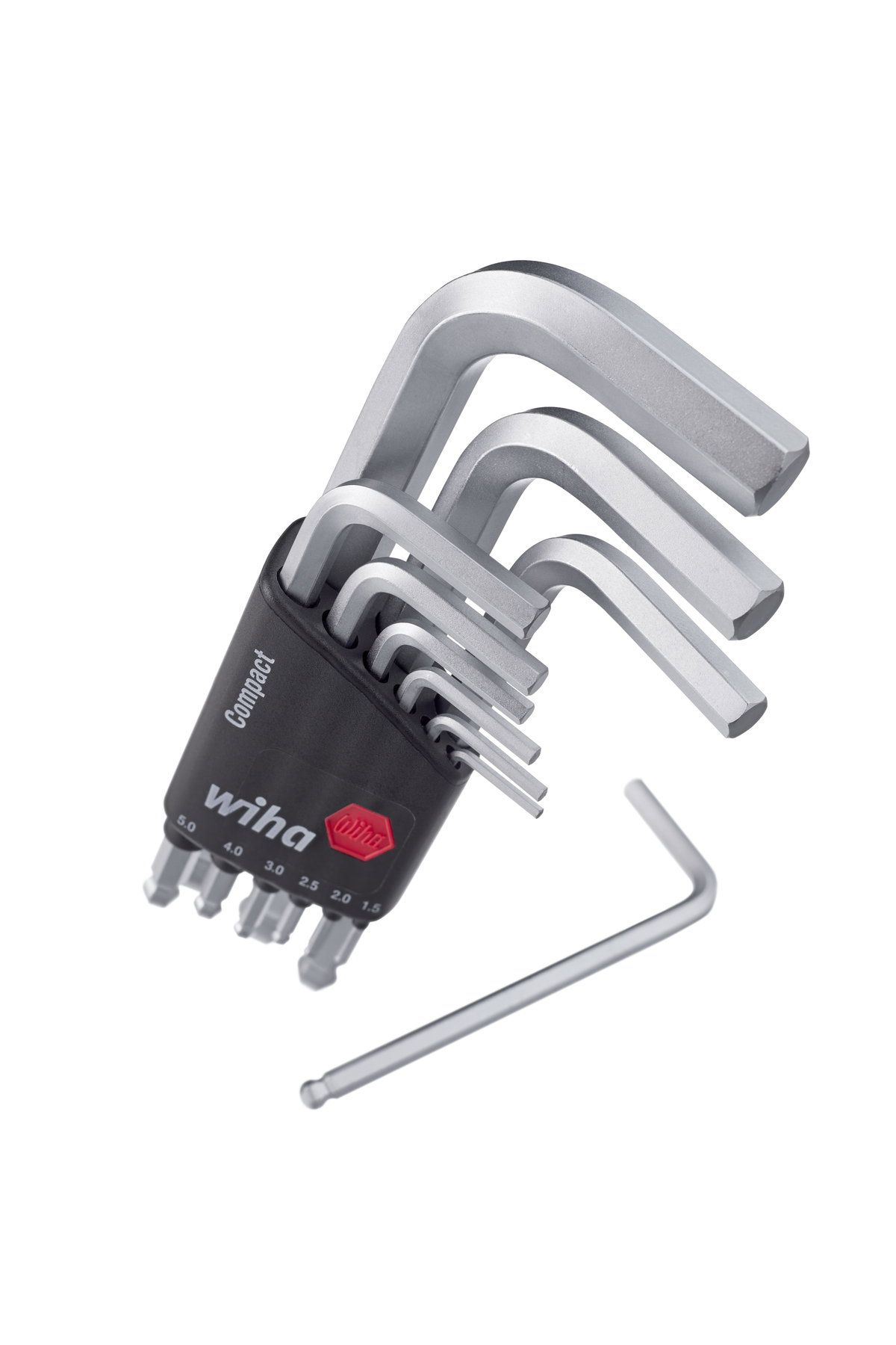Wiha Set di chiavi a brugola in supporto Compact Testa sferica esagonale, 9 pz., cromatura opaca (40410) – Immagine 3 di 5