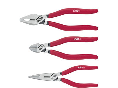 Wiha Set di pinze Classic Pinza universale, pinza a becchi mezzitondi, tronchese, 3 pz. (26850)