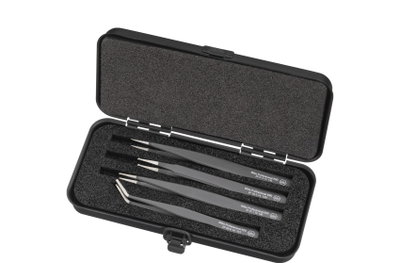 Wiha Set di pinzette SMD Professional ESD Assortito, 5 pz. con custodia (32349)