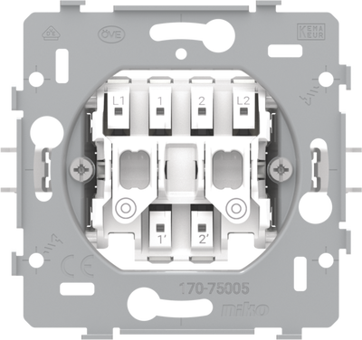 Gniazdo do 2-krotnego przycisku NO lub NZ, 10 A/250 V AC, zaciski wtyk