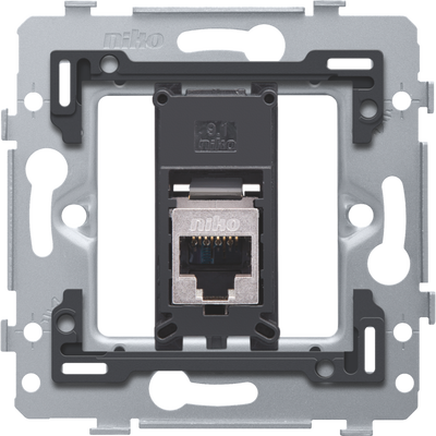 1 złącze RJ45 STP kat. 5E, model płaski, z podstawa 71 x 71 mm z mocow