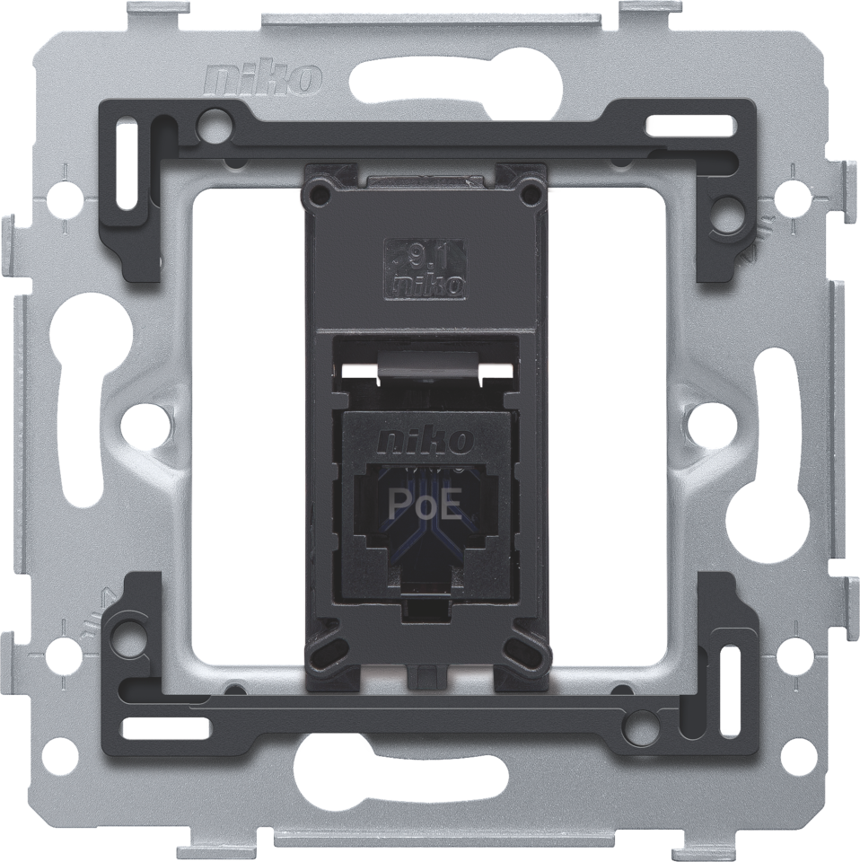 1 RJ45 connection UTP cat. 6, PoE++ ready, flat model, incl. base 71 x