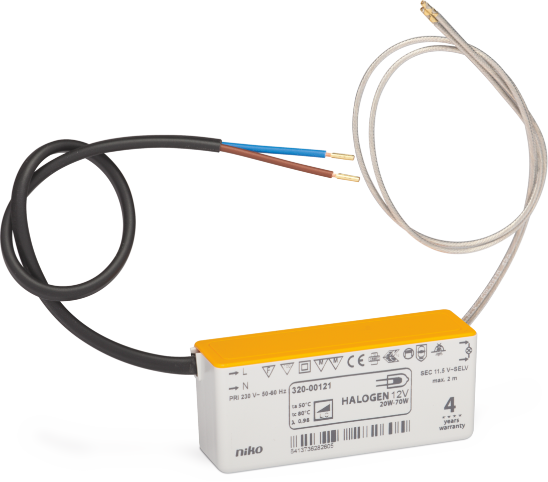 Kompaktowy (nieodlewany) elektroniczny transformator 70 W z połączenia